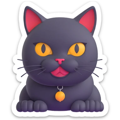 evil British cat sticker