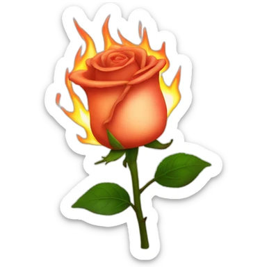 BURNING ROSE sticker