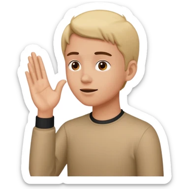 side profile talking with hands out  sticker