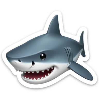 Shark whering hat sticker