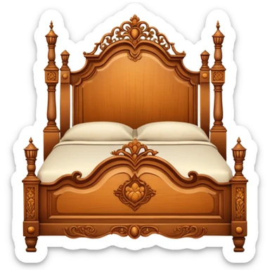 vintage antique old wooden warm-colored aesthetic bed sticker