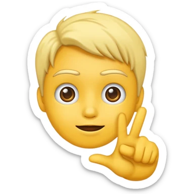 a yayayoyo style face and hand emoji pointing to question and answer  sticker