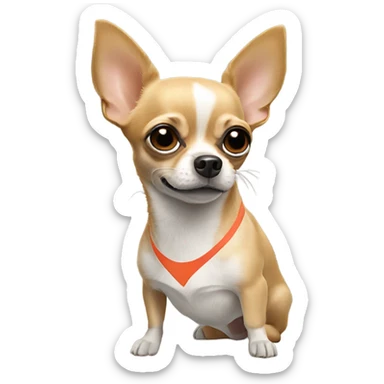 Chihuahua wearing a nike har sticker