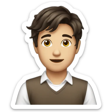 brunette twink sticker