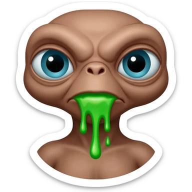 E.T. The Extra-Terrestrial from the movie puking green liquid sticker