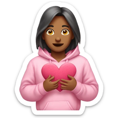 buzo rosa con corazones sticker