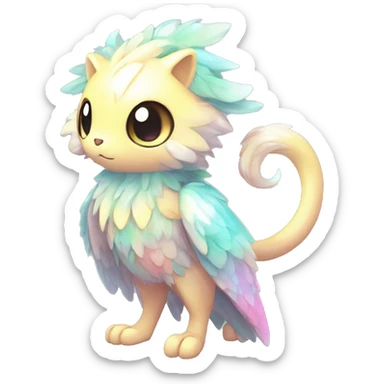 Shiny Shy Cool Colorful Pastel beautiful fantasy Kawaii Ethereal Sona Fakemon-animal Full Body sticker