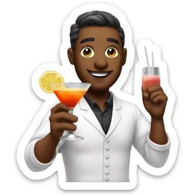 bartender shaking a cocktail sticker