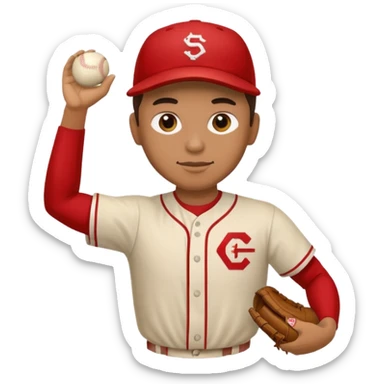 hacer el lanzamiento  de pelota jugador basebal sticker