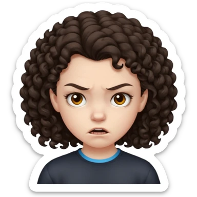 11 years old curly dark brown hair hate the world sticker
