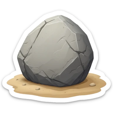 generate realistic detailed big stone on sand sticker