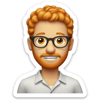 ginger with glasses sticker