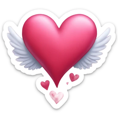 Flying hearts sticker