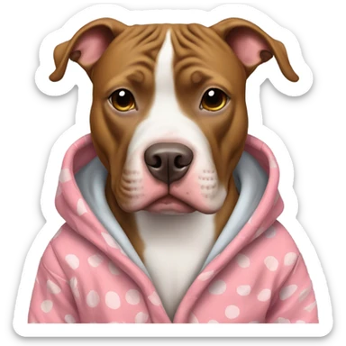 Pit bull wearing pajamas sticker