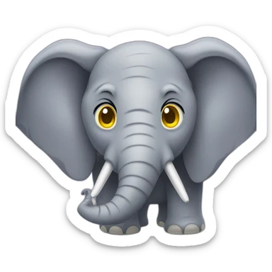 Elephant with purple eyes, with yellow ears sticker