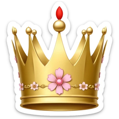 create a crown with japanese symbols and sakura leaf sticker