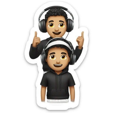2 Mexican boys in a music studio sticker