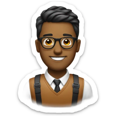 nerd emoji with the low taper fade sticker