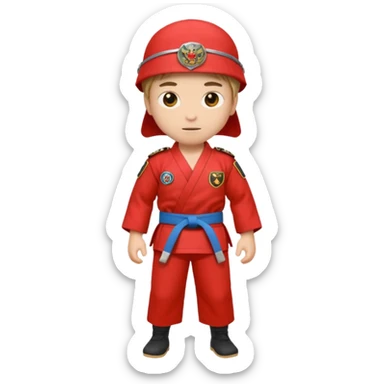 🥋 emojiyi kıyafeti ve kuşağı kırmızi renk yap sticker