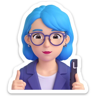Michou, French YouTuber with blue hair and glasses sticker