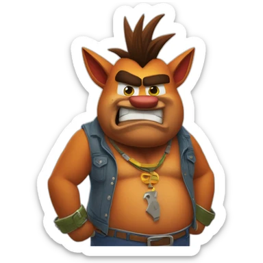 fat crash bandicoot sticker