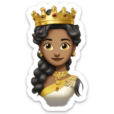 Una leon  fuerte rugiendo ,  alegre y elegante con corona de brillo de Reyna  sticker