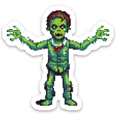 zombie with arms outstretched sticker