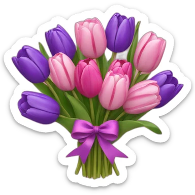 Purple and pink Tulip bouquet sticker