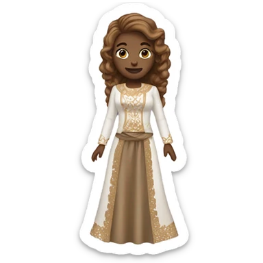 light brown hair woman with candomblé outfit sticker
