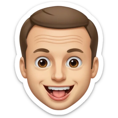 macron qui tire la langue sticker
