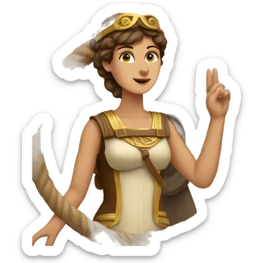 Ancient Greek female ship captain at the helm sticker