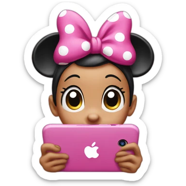 Minnie mouse with a Pink iphone sticker