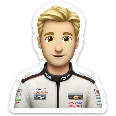 caucasian racecar driver sticker