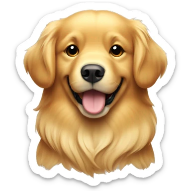 Puffy poofy golden retriever with lighter golden fur sticker