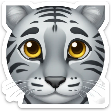 Cat grey tiger sticker