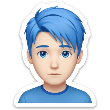 DanTDM with blue eyes, blue hair sticker
