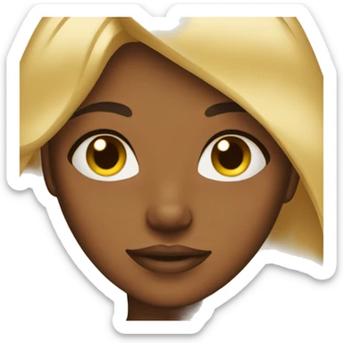 brown skin girl with blonde hair  sticker