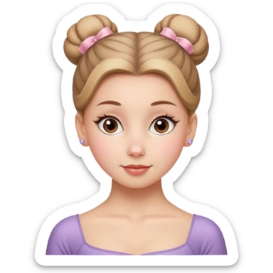 white girl with a ballet bun sticker