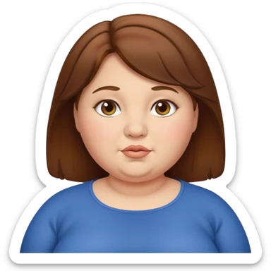 chubby lady with a brown hair sticker