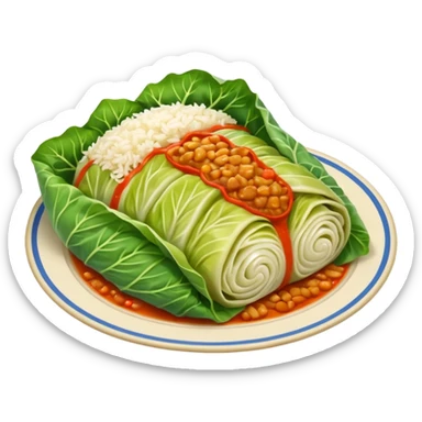 Very simple singular cabbage roll no meat sticker