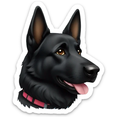 Black German Shepard  sticker