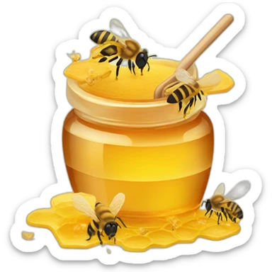 honey flakes with bees sticker