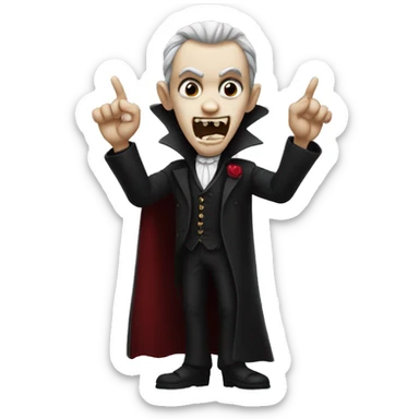 vampire doing three finger salute sticker