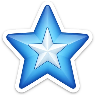 11 corner blue star with white tick on it sticker