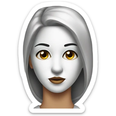 masked beauty gazing forward eyes  sticker