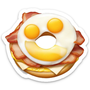 Bacon egg and cheese on an everything bagel sticker