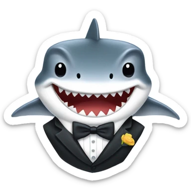 shark in a tux sticker