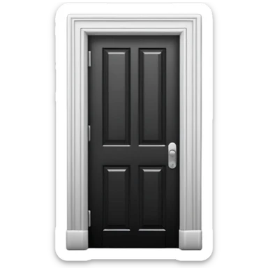 Minimalist emoji-style sticker of a closed door with a long shadow visible under the gap. Black and white, strong silhouette style.
 sticker