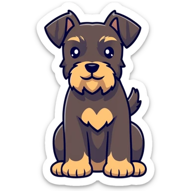 brown schnauzer dog full body sticker
