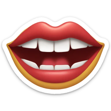 A lip bite winking face sticker